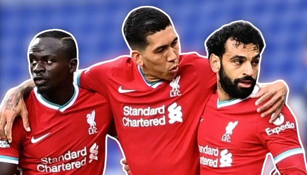 Despite being a crucial part of Firmino's success at Liverpool, he did not include Sadio Mané (on the left) in his ultimate 5-a-side team.
