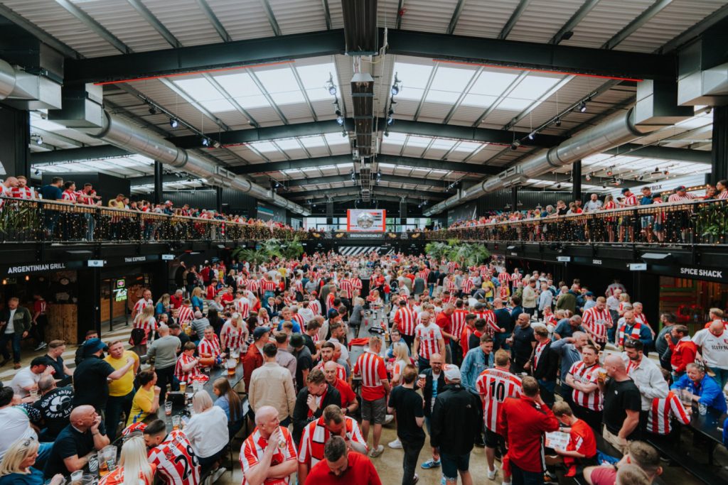 Boxpark Wembley. Live football Enter at your own risk!