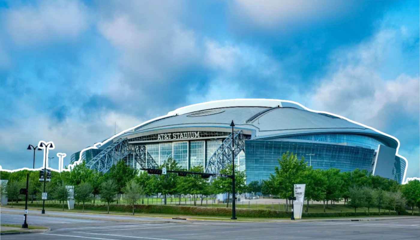 The futuristic-looking AT&T Stadium will host some World Cup games