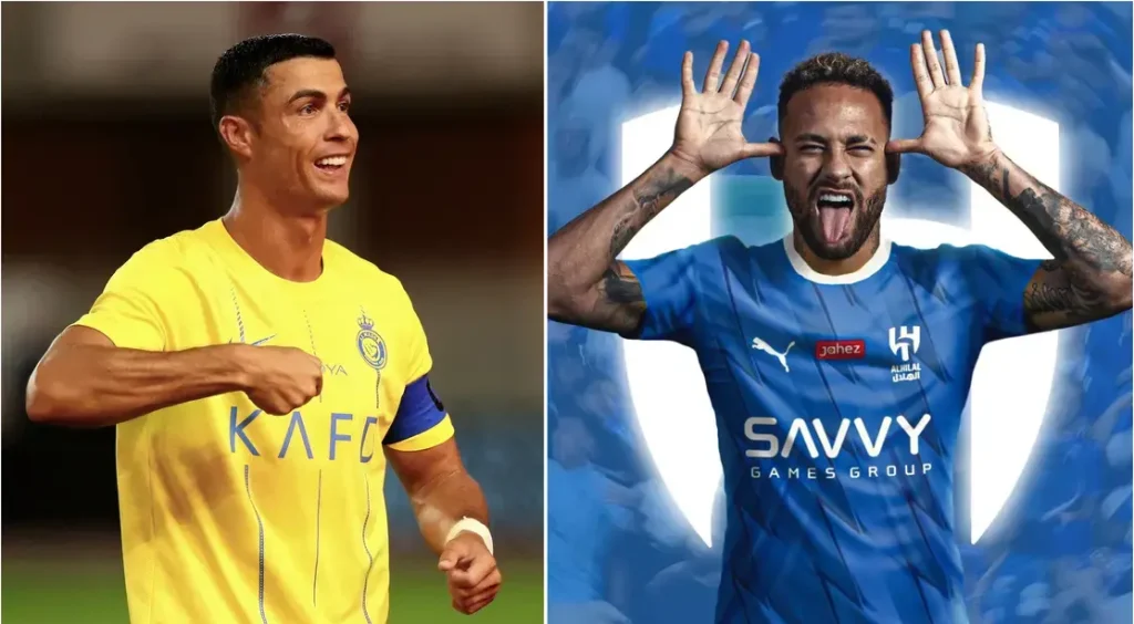 Ronaldo and Neymar at the Saudi pro league