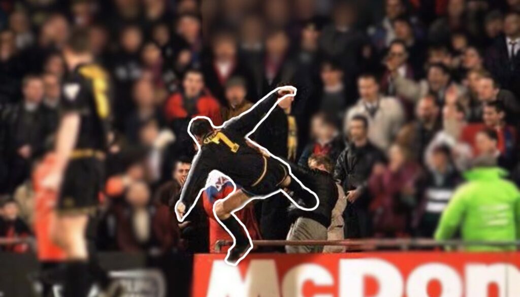 Eric Cantona Kicks Crystal Palace Fan
