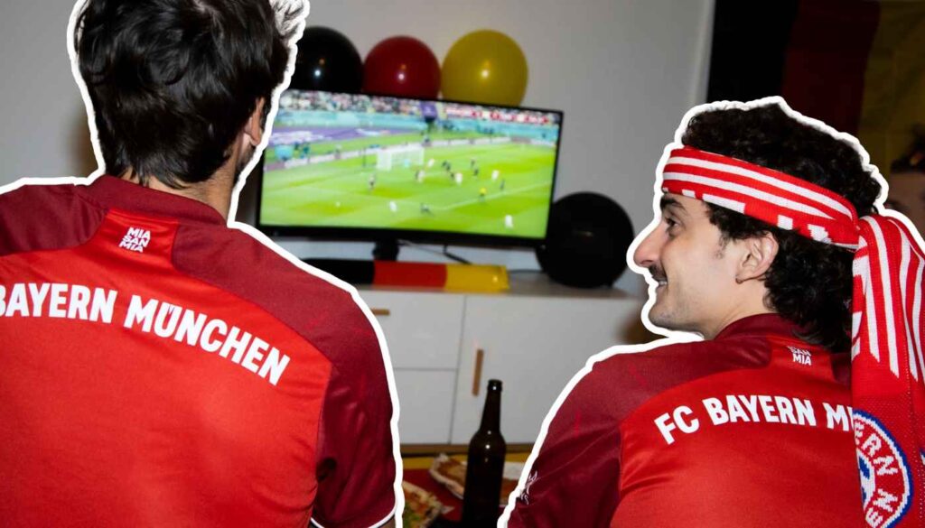Bayern Munich fans watching a football match. 