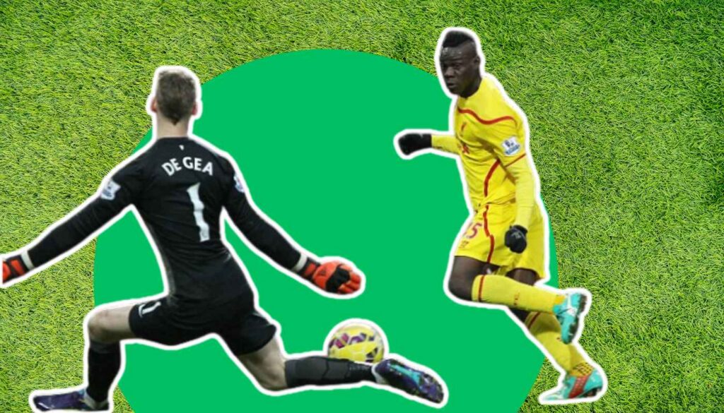 David De Gea saving one on one.