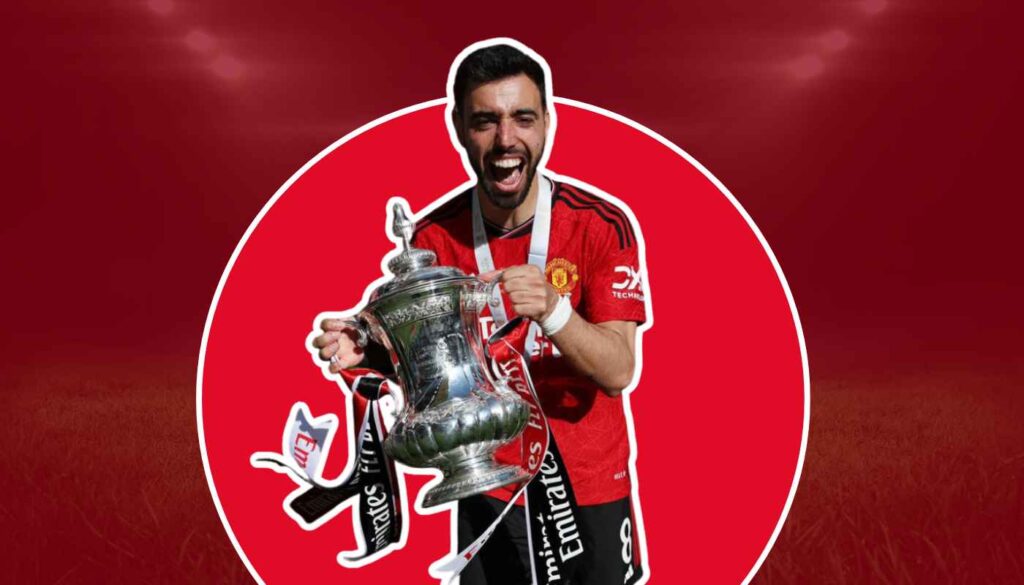 Bruno Fernandes Lifting FA Cup