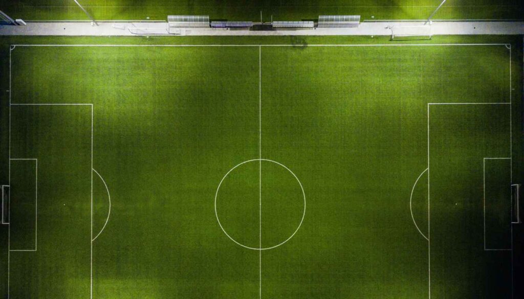 Football pitch with artificial grass.