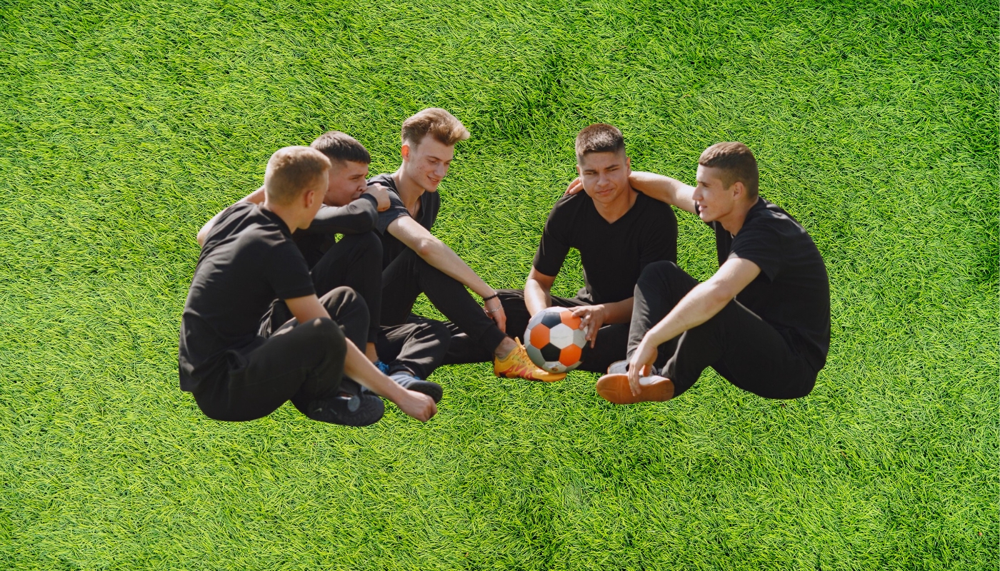 five a side football team after game.